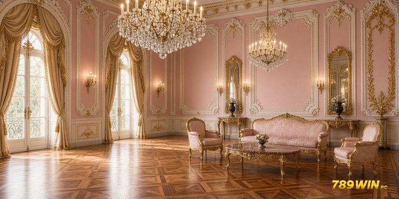 Salon Rose phong cách đế chế trong Casino de Spa sau đợt tái thiết 1919–1929