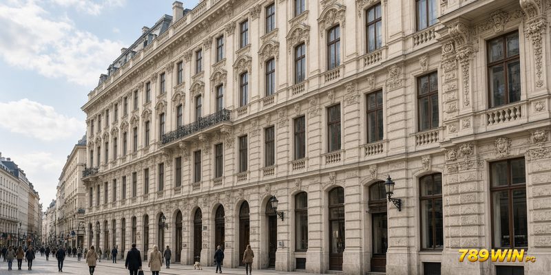 Mặt tiền Palais Esterházy trên phố Kärntner Straße ở trung tâm Vienna