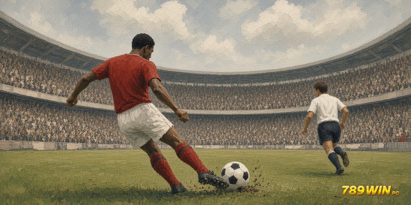 Eusebio áo đỏ sút bóng trong trận chung kết Cúp C1 1962