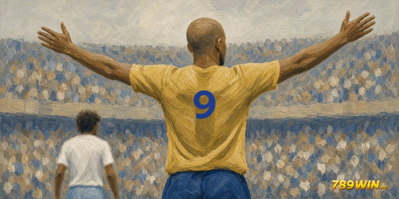 Ronaldo Nazario số 9 áo vàng ăn mừng ở World Cup 2002