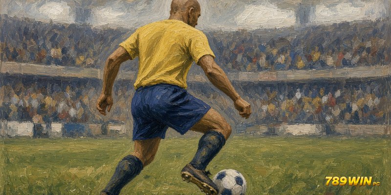 Tranh minh hoạ Ronaldo Nazario đảo chân qua bóng – 789win